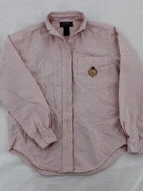 Vintage Women's Shirt by Lauren Ralph Lauren – Embroide Logo - Size S